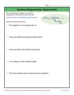 Sentence Diagramming Worksheets: Helping Verbs