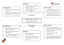 History Unit Plan &ndash; Year One Kings, Queens and Rulers The Magna