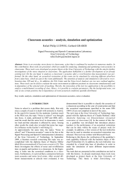 Classroom Acoustics - Signal Processing and Speech