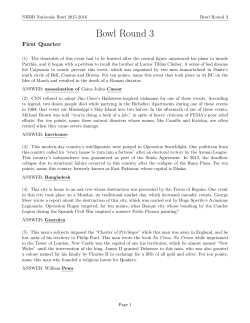 Bowl Round 3 - National History Bowl
