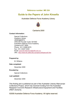 Papers of John Kinsella ADFA