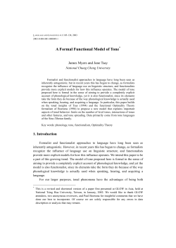 A Formal Functional Model of Tone