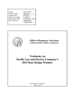 Testimony on Pacific Gas and Electric Company`s 2015 Rate Design