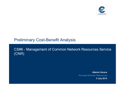 Preliminary Cost-Benefit Analysis