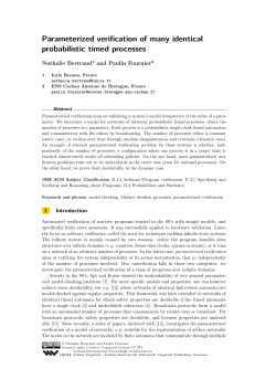 Parameterized verification of many identical probabilistic