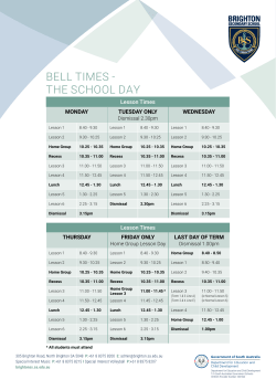 bell times - the school day