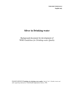 Silver in Drinking-water - World Health Organization