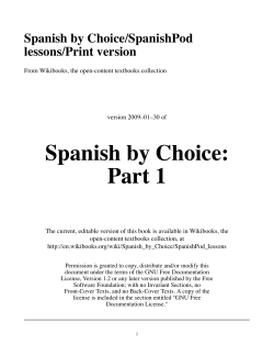 Spanish by Choice/SpanishPod lessons/Print version