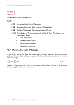 Module 2 Lecture 9 Permeability and Seepage -5 Topics