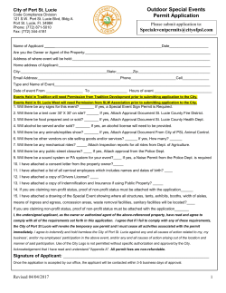 Outdoor Special Events application