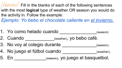 2. Cuando ______ (weather)