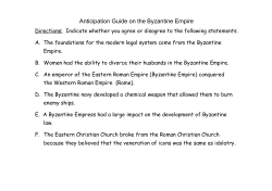 Anticipation Guide on the Byzantine Empire