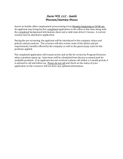 Pre Screening Process