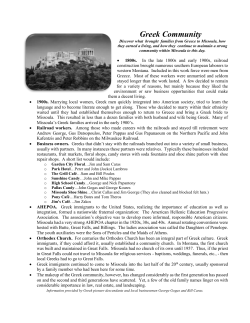 Greek Community - City of Missoula