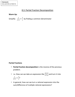 8.3: Partial Fraction Decomposition