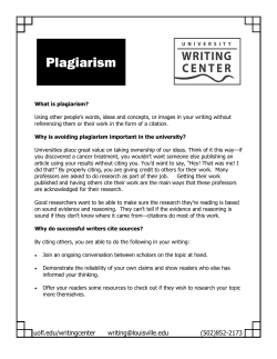 Plagiarism - University of Louisville