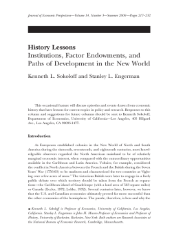 History Lessons: Institutions, Factor Endowments, and