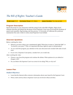 Teacher`s Guide The Bill of Rights