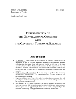 determination of the gravitational constant with the cavendish