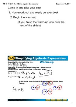 09-15-16 Ch.1 Sec 5 Simp. Algabra Expressions