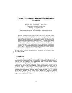 Feature Extraction and Selection in Speech