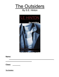 The Outsiders Novel Study Unit 2015