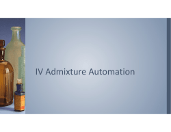 IV Admixture Automation