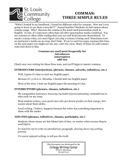 COMMAS: THREE SIMPLE RULES