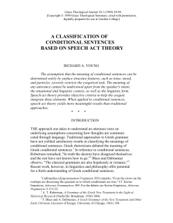A Classification of Conditional Sentences Based