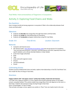 Food Chains and Food Webs - (EOL) + Education