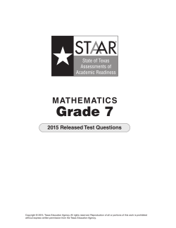 2015 TX STAAR Grade 7 Math Released Book