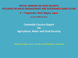 Cambodia Country Report On Agriculture, Water and Food Security