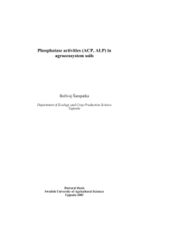 Phosphatase activities (ACP, ALP) in agroecosystem soils