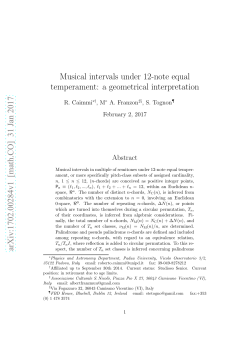 Musical intervals under 12-note equal temperament: a geometrical