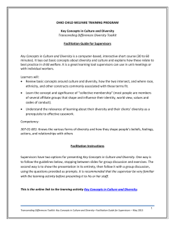 Facilitation Guide for Supervisors