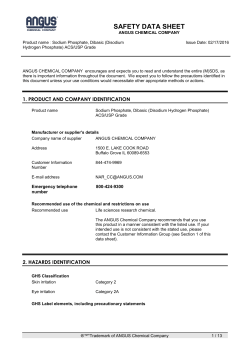 Sodium Phosphate, Dibasic ACS, USP Safety Data Sheet