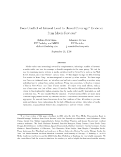 Does Conflict of Interest Lead to Biased Coverage? Evidence from