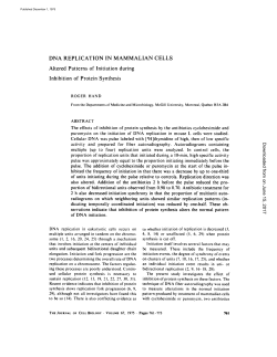 DNA REPLICATION IN MAMMALIAN CELLS Altered Patterns of