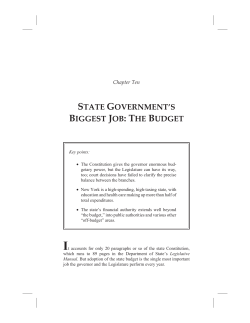 state government`s biggest job: the budget