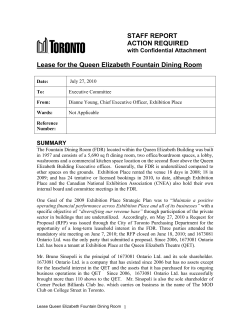 Lease for the Queen Elizabeth Fountain Dining Room