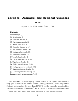 Fractions, Decimals, and Rational Numbers