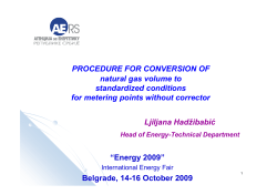 Procedure for conversion of natural gas volume to standardized