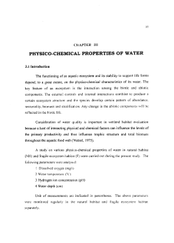 physico-chemical properties of water