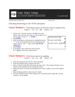 Checking Factoring on the TI-83 calculator
