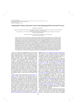 Biogeographic Dating of Speciation Times Using
