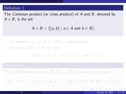 Cartesian product, Relation