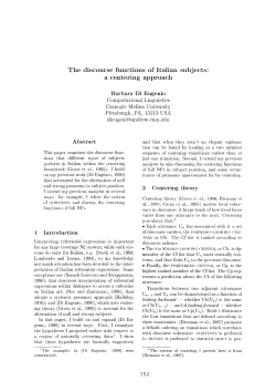 The discourse functions of Italian subjects