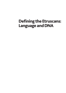 The Etruscan Language in its Italic Context