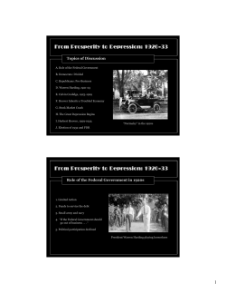 From Prosperity to Depression