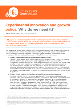 Experimental innovation and growth policy